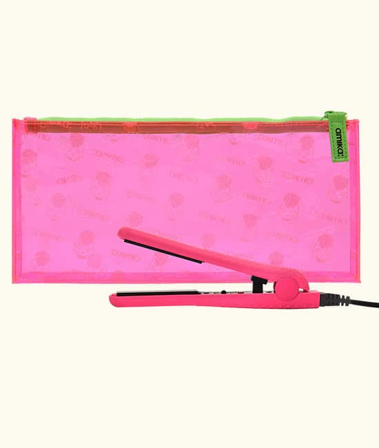 mighty mini styler מיני מחליק טיטניום ורוד מסטיק