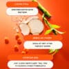 עמילן טפיוקה מרענן שורשים וסופח שומן מהקרקפת. תמצית גזע במבוק מסירה ריחות לא נעימים מהשיער והקרקפת. שמן אובליפיחה עשיר בנוגדי חימצון וחומצות שומן בריאות, ביניהן אומגה 3 העשירה בויטמין C ו- A
