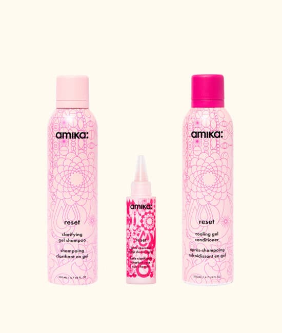 ערכת ריסט reset clarifying + cleansing gel shampoo שמפו לניקוי עמוק reset cooling gel hair conditioner - מרכך ג'ל להזנה וריענון 200 ml שמן ניקוי לקרקפת Reset Cleansing Oil 60ml